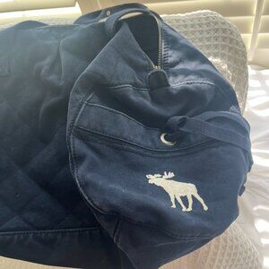 Vintage Abercrombie And Fitch Canvas Duffle Weekend Bag Navy Blue